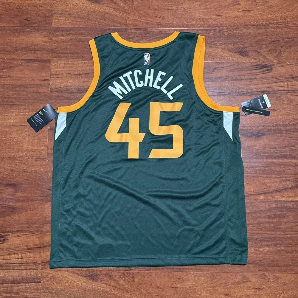 Nike Donovan Mitchell Utah Jazz Swingman Jersey Size 2XL Green/Yellow